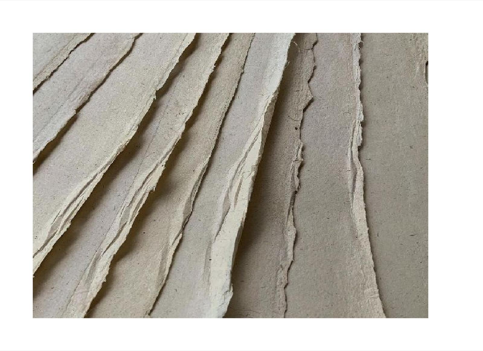 Journey — layered handmade-paper study from the thesis, the material thread of the journey